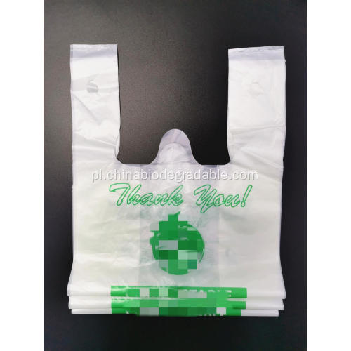 EN13432 Kompostowalna plastikowa torba na supermarket
